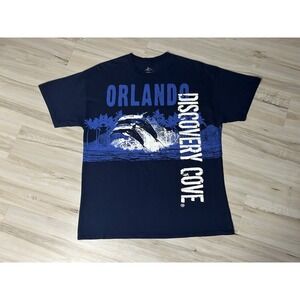 Sea World Orlando Discovery Cove Dolphin Shirt Size XL Blue